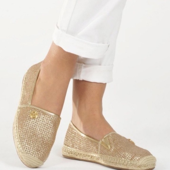 michael kors gold slip on shoes